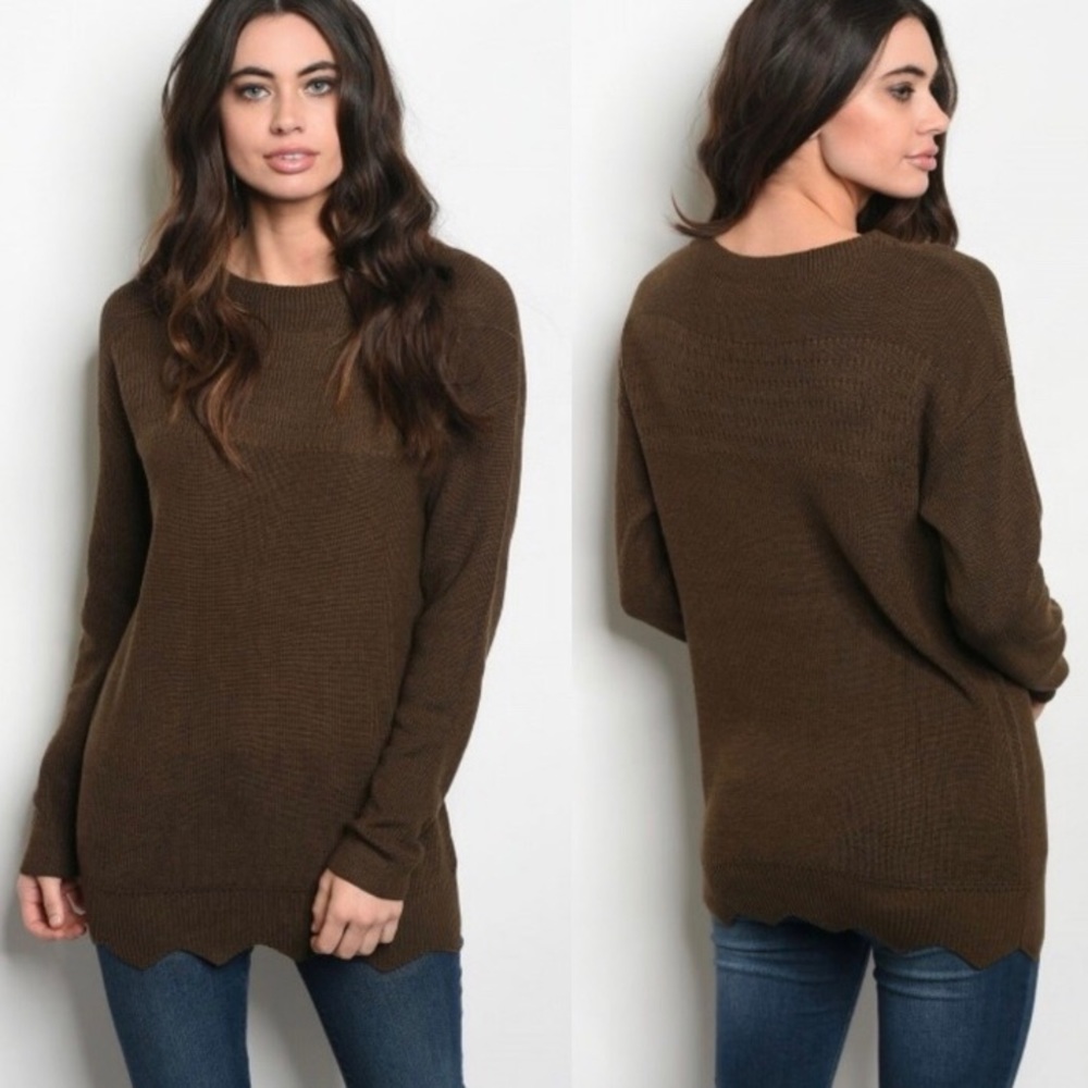 Scallop Hem Sweater